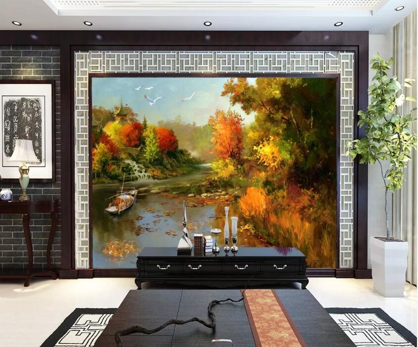 3D Creek Forest WC57 Wall Murals Wallpaper AJ Wallpaper 2