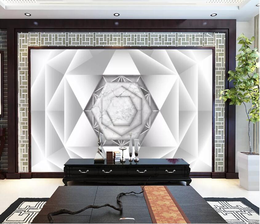 3D Geometric Piece WC06 Wall Murals Wallpaper AJ Wallpaper 2