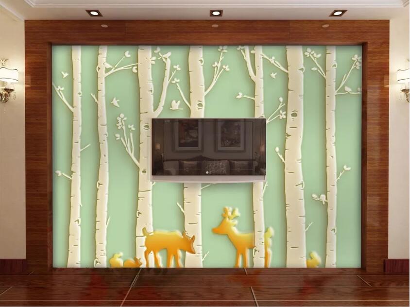 3D Deer Forest WC96 Wall Murals Wallpaper AJ Wallpaper 2