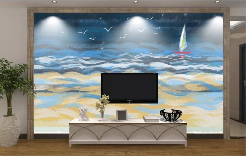 3D Color Wave WC78 Wall Murals Wallpaper AJ Wallpaper 2