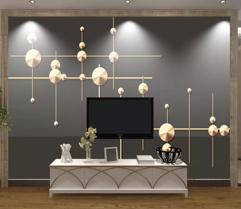 3D Golden Geometric Pattern WC75 Wall Murals Wallpaper AJ Wallpaper 2