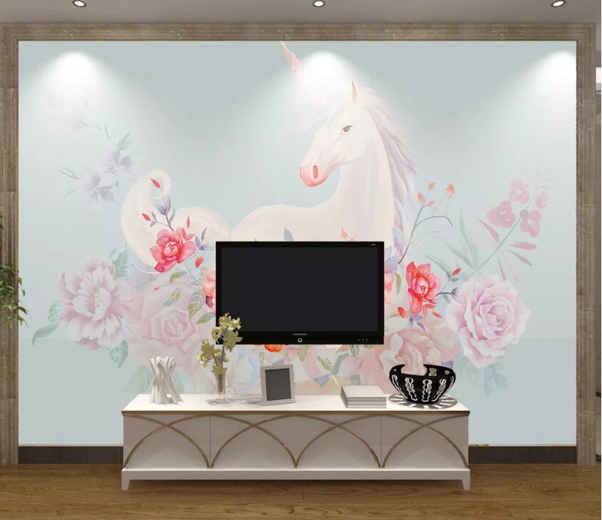3D Cute Unicorn WC74 Wall Murals Wallpaper AJ Wallpaper 2
