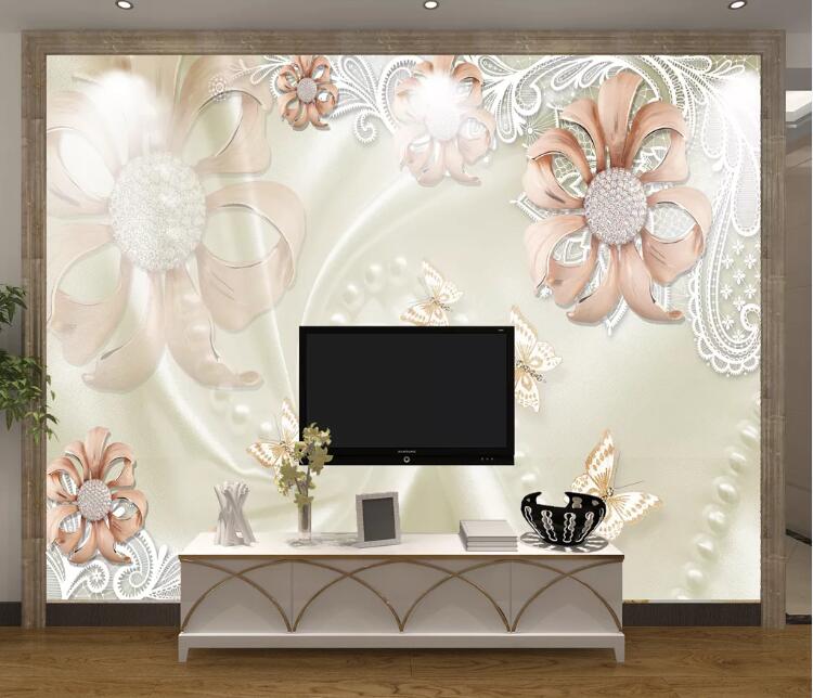 3D Diamond Flower WC68 Wall Murals Wallpaper AJ Wallpaper 2