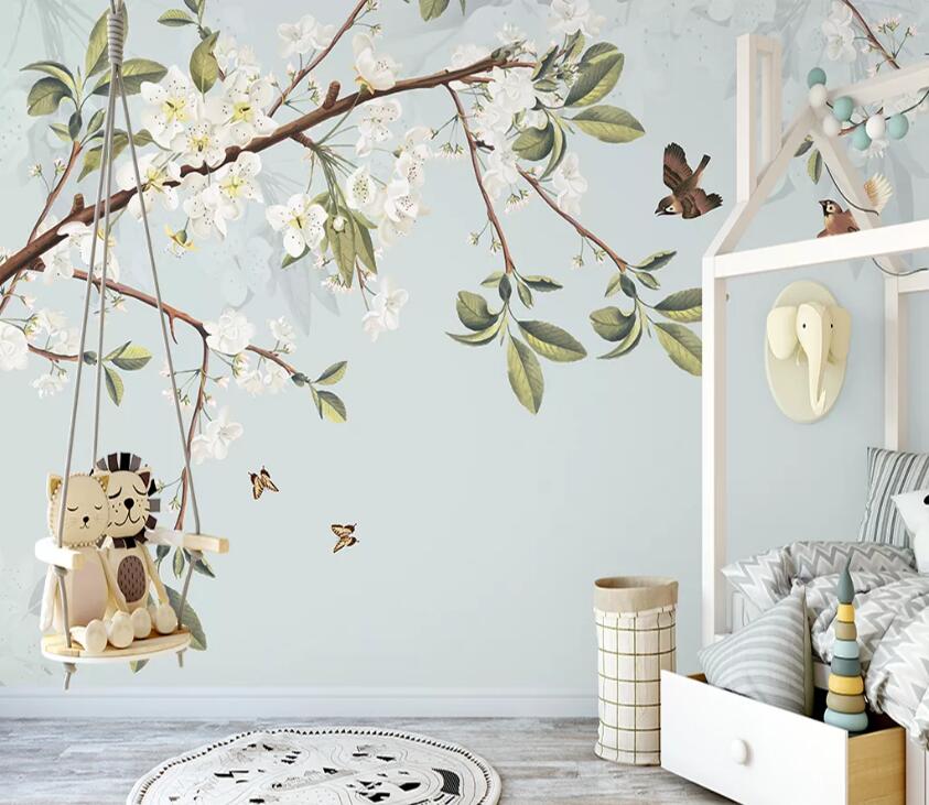 3D Flower Leaves WC50 Wall Murals Wallpaper AJ Wallpaper 2