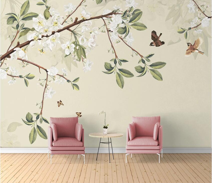 3D Flower Leaves WC50 Wall Murals Wallpaper AJ Wallpaper 2