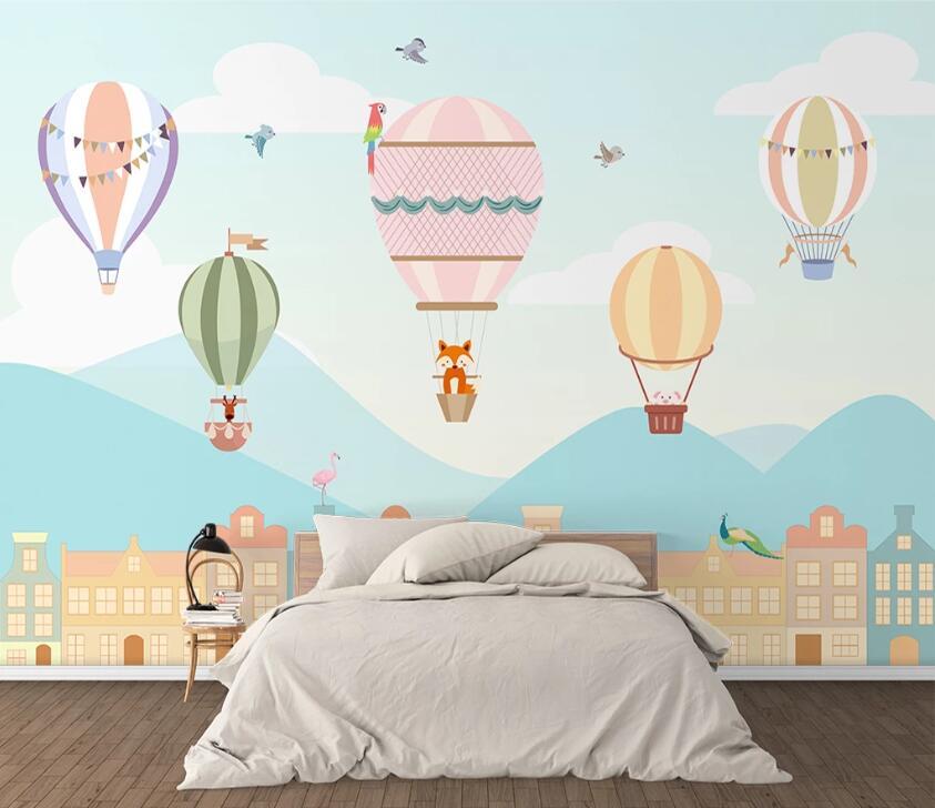 3D Balloon Town WC39 Wall Murals Wallpaper AJ Wallpaper 2