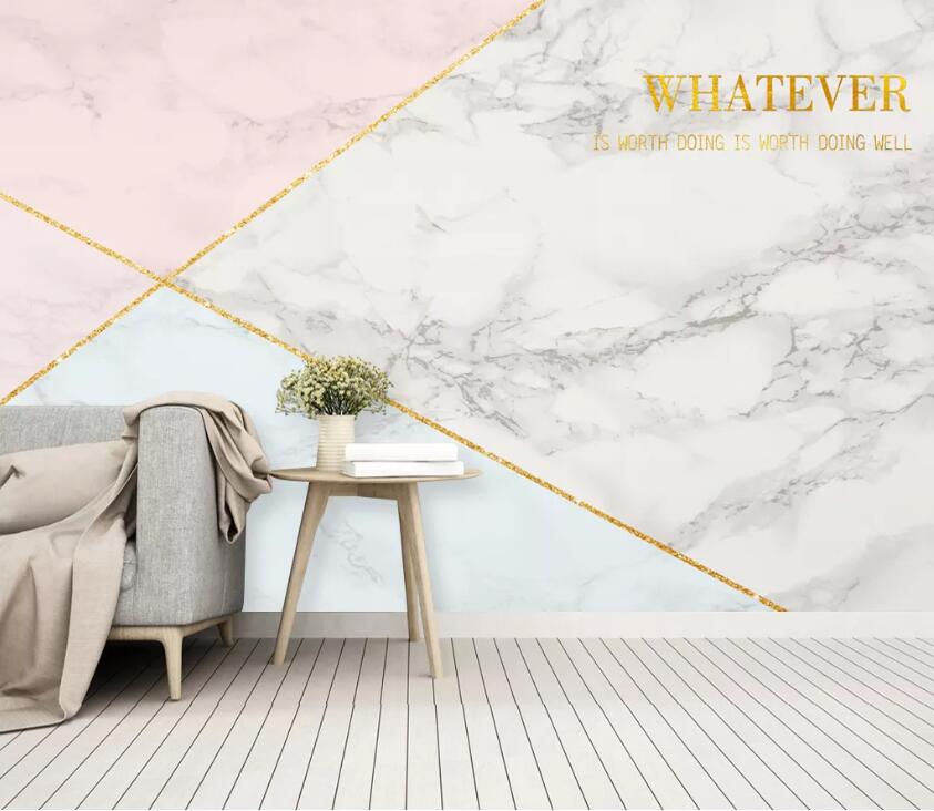 3D Golden Geometry WC36 Wall Murals Wallpaper AJ Wallpaper 2