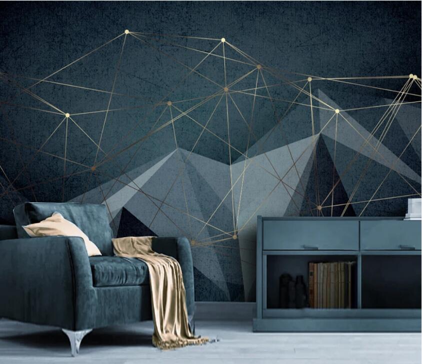 3D Golden Lines WC31 Wall Murals Wallpaper AJ Wallpaper 2