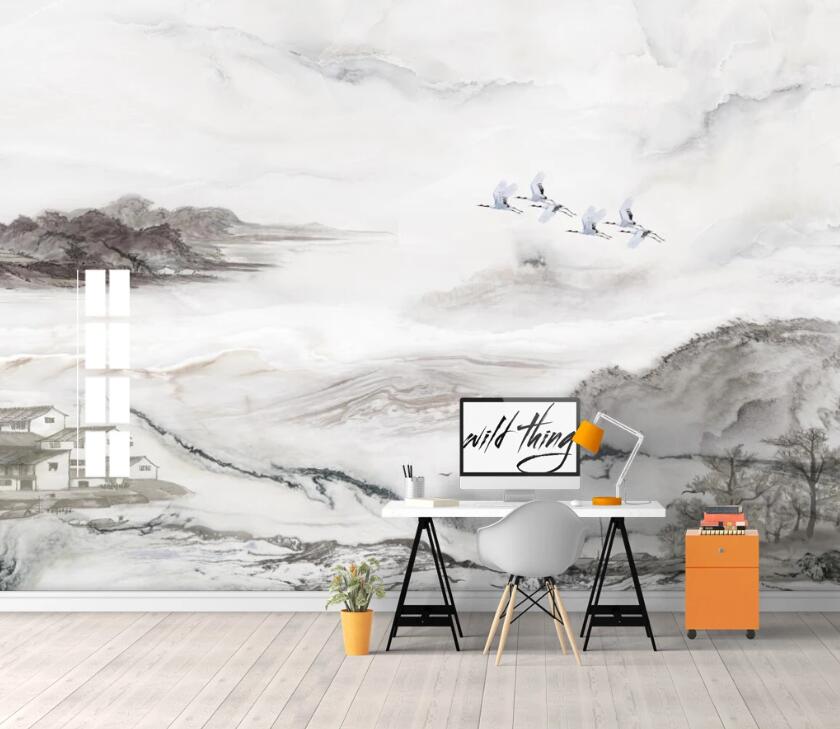 3D Grey Valley WC10 Wall Murals Wallpaper AJ Wallpaper 2