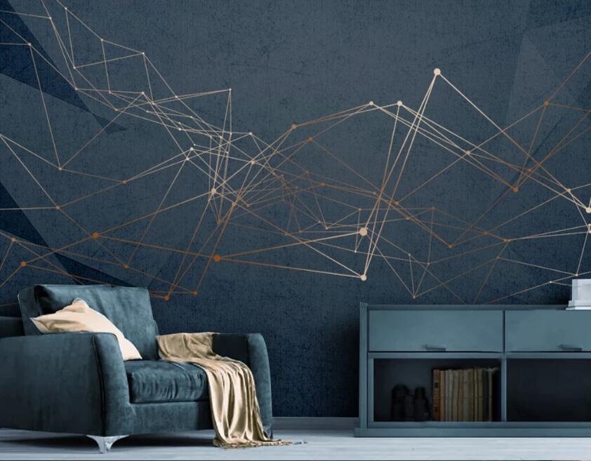 3D Golden Lines WC78 Wall Murals Wallpaper AJ Wallpaper 2