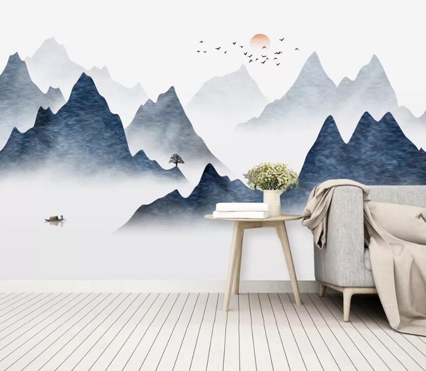 3D Misty Mountain Forest WC67 Wall Murals Wallpaper AJ Wallpaper 2