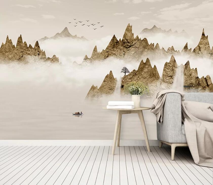 3D Bird Cloud Fog WC2660 Wall Murals