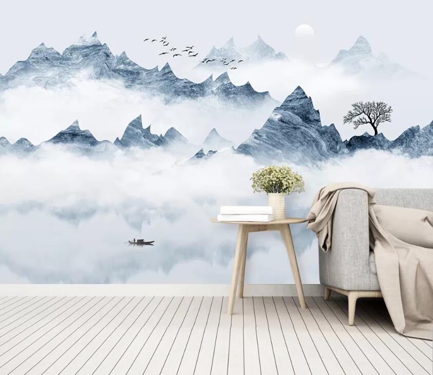 3D Misty Valley WC52 Wall Murals Wallpaper AJ Wallpaper 2