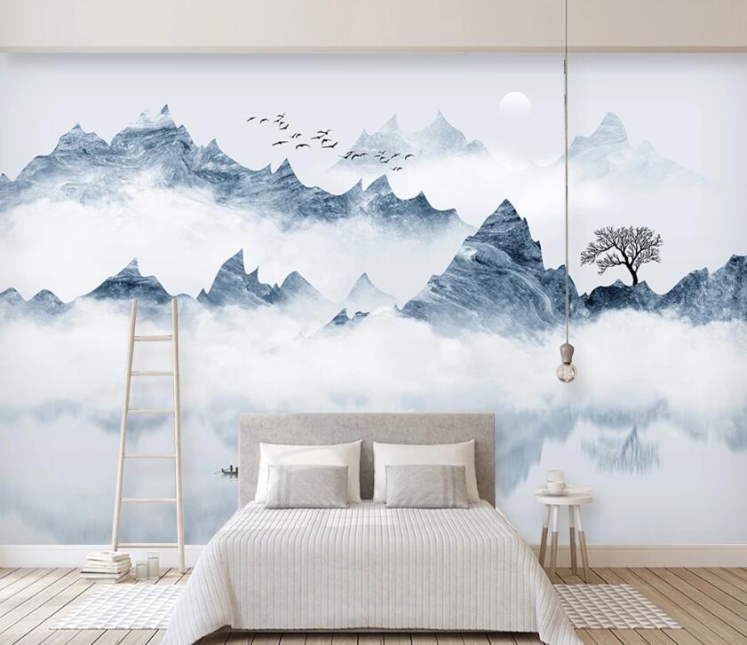 3D Misty Valley WC52 Wall Murals Wallpaper AJ Wallpaper 2
