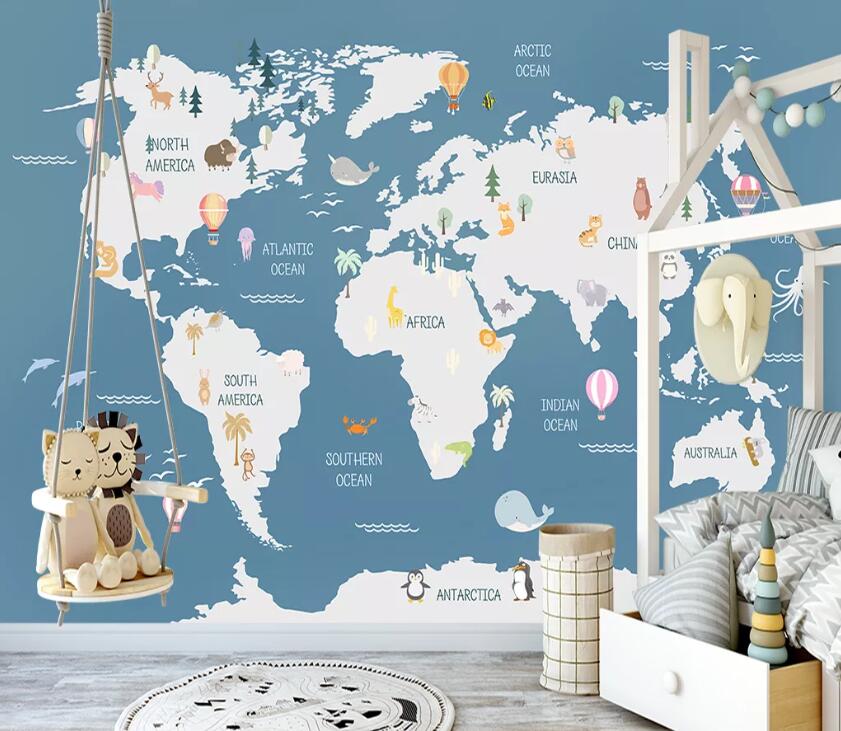 3D Lovely Map WC43 Wall Murals Wallpaper AJ Wallpaper 2