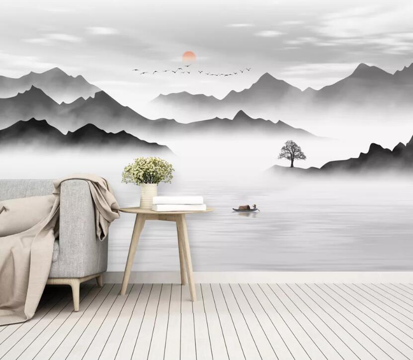 3D Misty Valley WC31 Wall Murals Wallpaper AJ Wallpaper 2