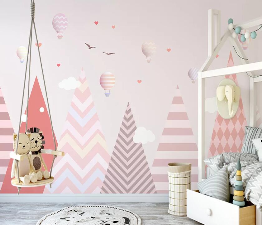 3D Pink Triangle WC03 Wall Murals Wallpaper AJ Wallpaper 2