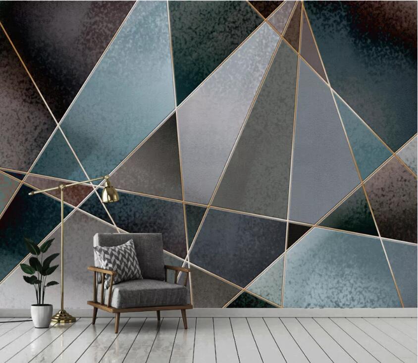 3D Geometric Triangle WC01 Wall Murals Wallpaper AJ Wallpaper 2
