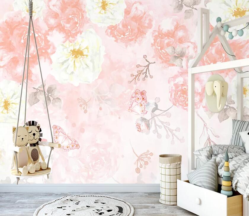 3D Pink Butterfly WC2621 Wall Murals