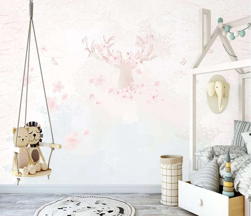 3D Plum Deer WC2620 Wall Murals