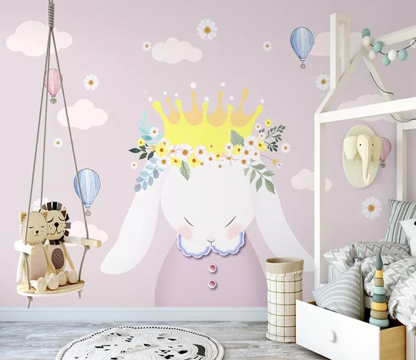 3D Rabbit Crown WC13 Wall Murals Wallpaper AJ Wallpaper 2
