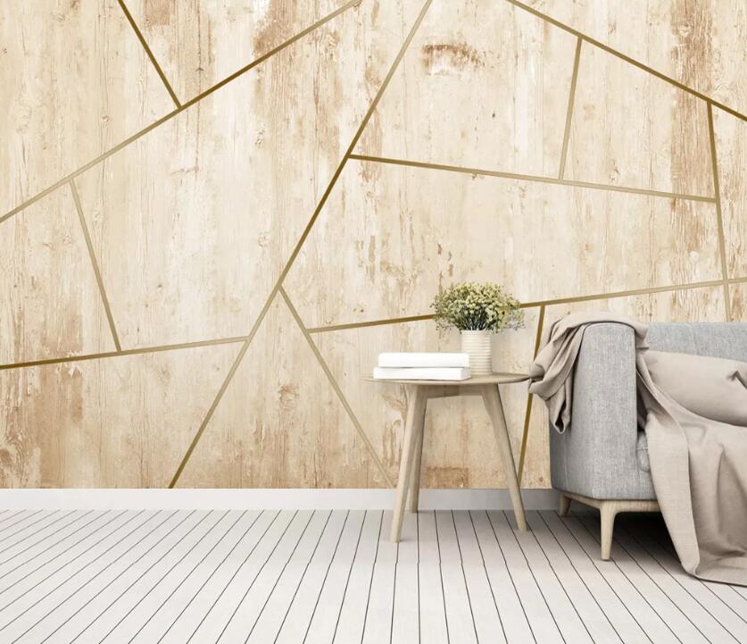 3D Golden Lines WC83 Wall Murals Wallpaper AJ Wallpaper 2