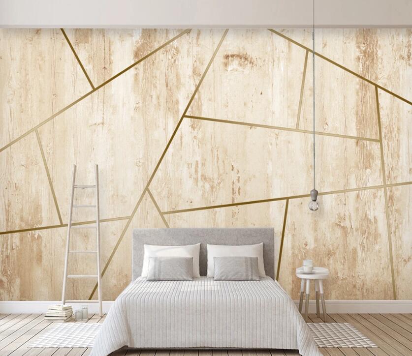 3D Golden Lines WC83 Wall Murals Wallpaper AJ Wallpaper 2