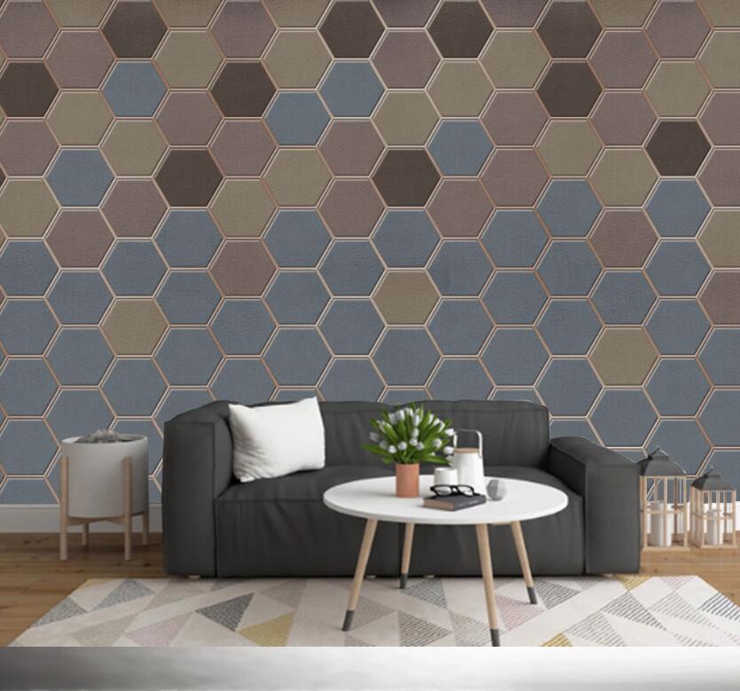 3D Colored Hexagon WC2576 Wall Murals
