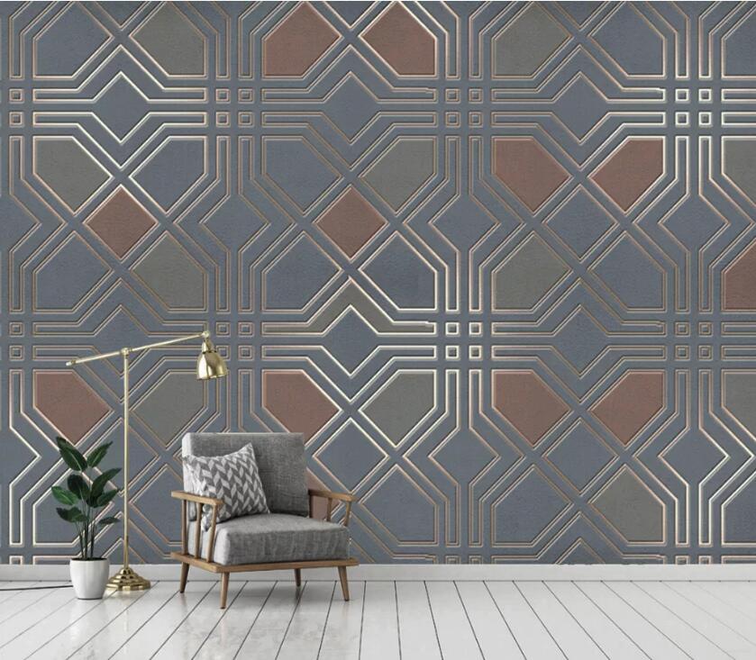 3D Colored Geometric Pattern WC69 Wall Murals Wallpaper AJ Wallpaper 2