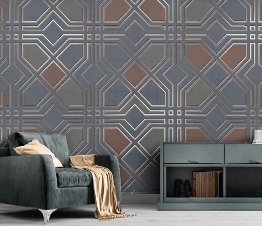 3D Colored Geometric Pattern WC69 Wall Murals Wallpaper AJ Wallpaper 2