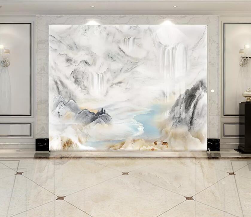 3D Abstract Mountain River WC62 Wall Murals Wallpaper AJ Wallpaper 2