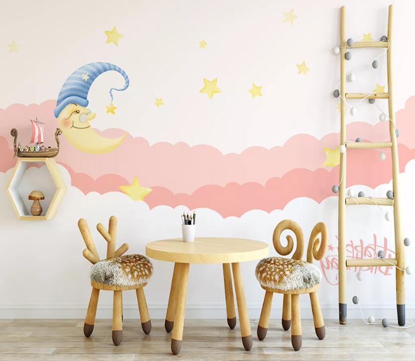 3D Pink Moon WC27 Wall Murals Wallpaper AJ Wallpaper 2
