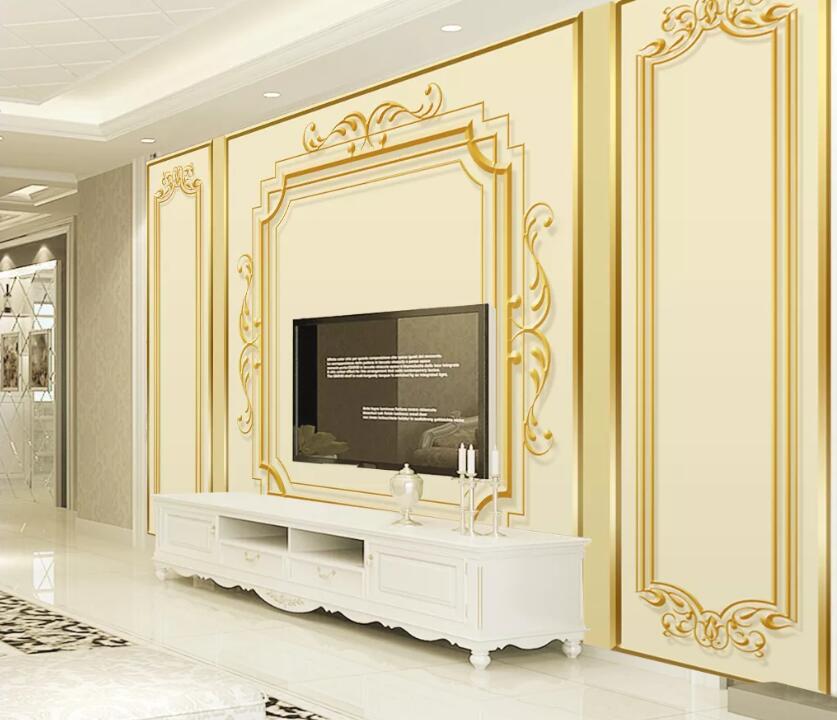 3D Golden Pattern WC2520 Wall Murals
