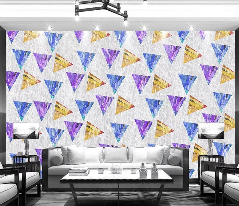 3D Colored Triangle WC42 Wall Murals Wallpaper AJ Wallpaper 2