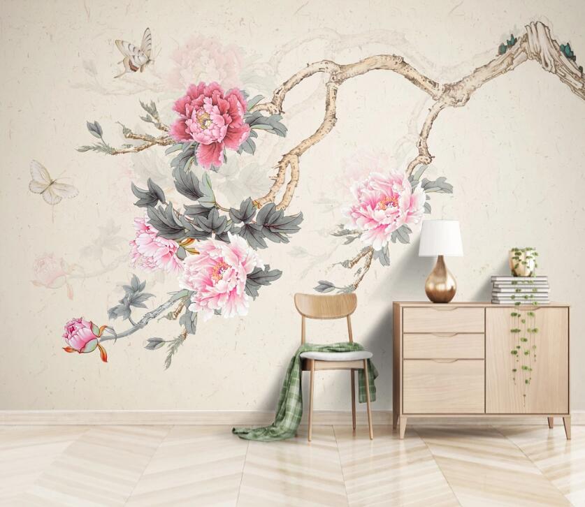 3D Branch Flower WC06 Wall Murals Wallpaper AJ Wallpaper 2