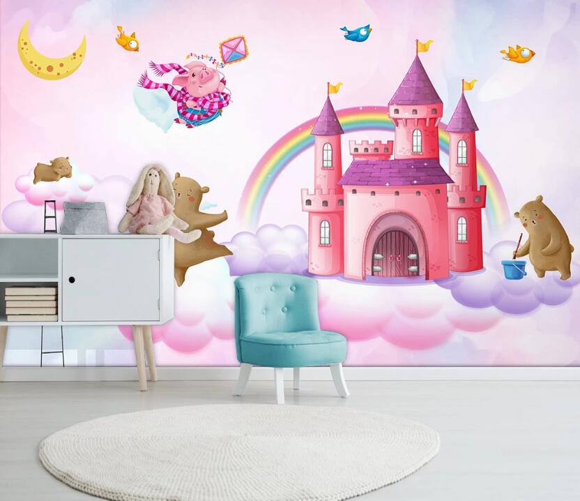 3D Pink Castle WC09 Wall Murals Wallpaper AJ Wallpaper 2