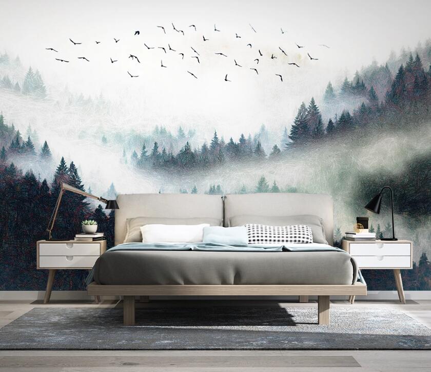 3D Forest Bird WC89 Wall Murals Wallpaper AJ Wallpaper 2
