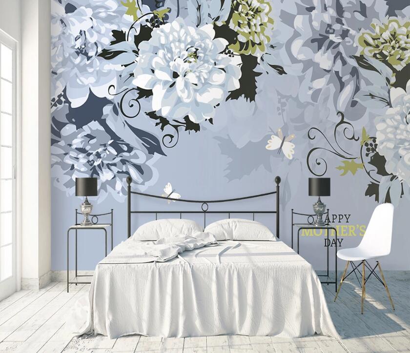 3D Butterfly Flower WC57 Wall Murals Wallpaper AJ Wallpaper 2