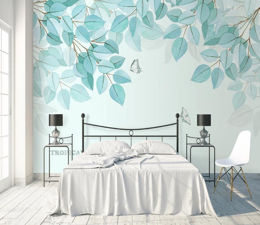 3D Green Leaf WC51 Wall Murals Wallpaper AJ Wallpaper 2