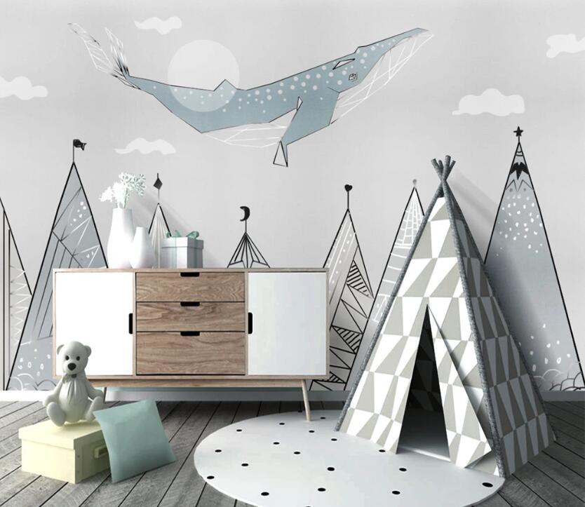 3D Whale Painting WC2393 Wall Murals