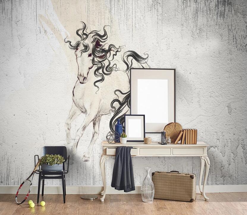 3D Painting Horse WC2354 Wall Murals