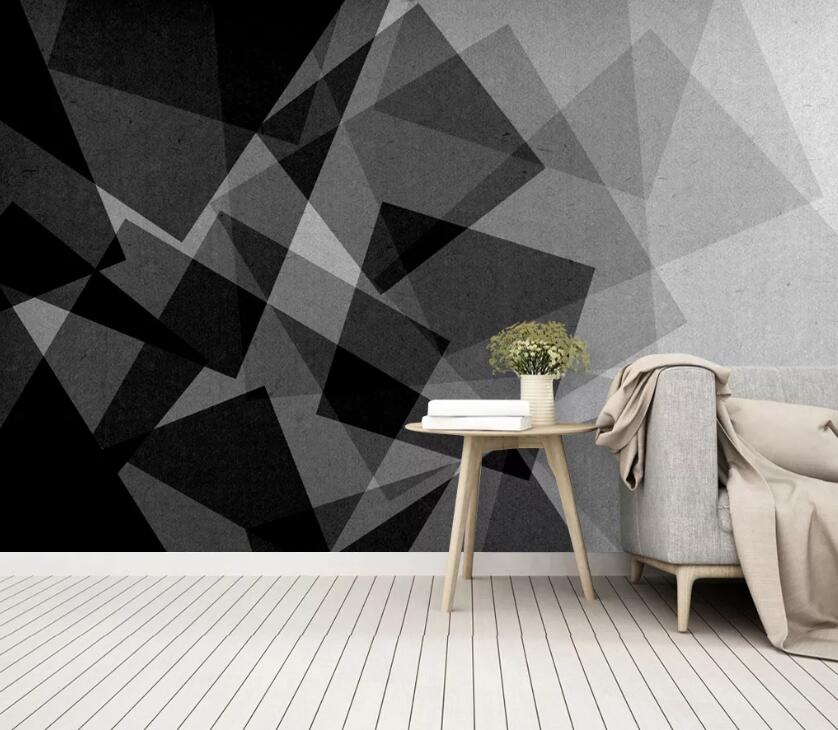 3D Black Square WC2349 Wall Murals