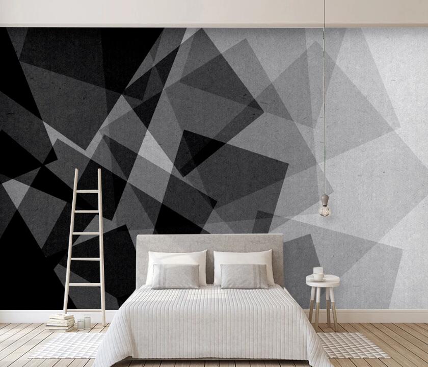 3D Black Square WC2349 Wall Murals
