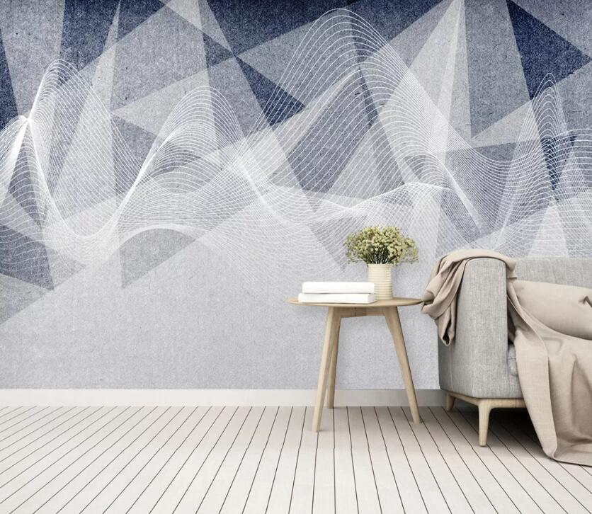 3D Blue Triangle WC2348 Wall Murals