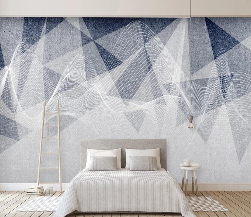 3D Geometric Wave WC29 Wall Murals Wallpaper AJ Wallpaper 2