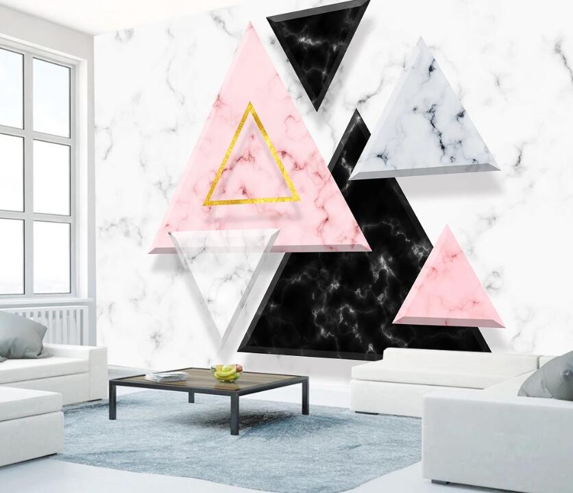 3D Pink Triangle WC2343 Wall Murals