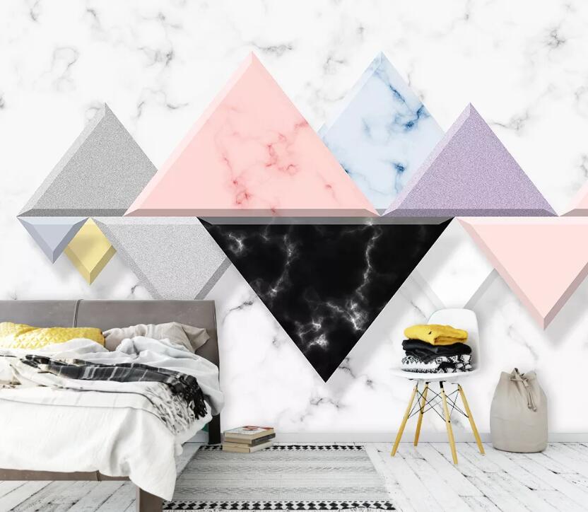 3D Colored Triangle WC22 Wall Murals Wallpaper AJ Wallpaper 2