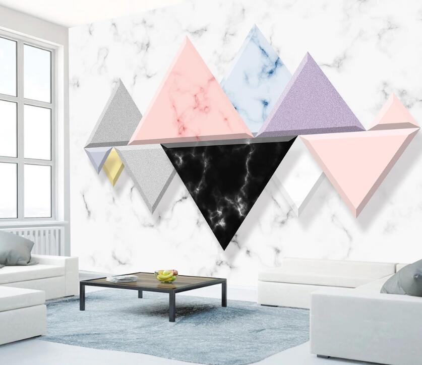 3D Colored Triangle WC22 Wall Murals Wallpaper AJ Wallpaper 2