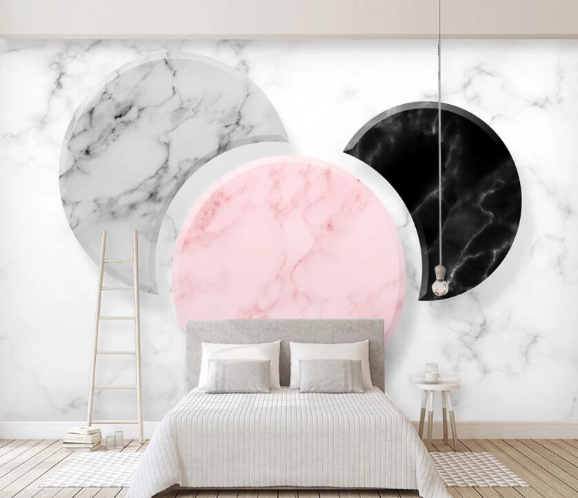 3D Round Marble WC2338 Wall Murals