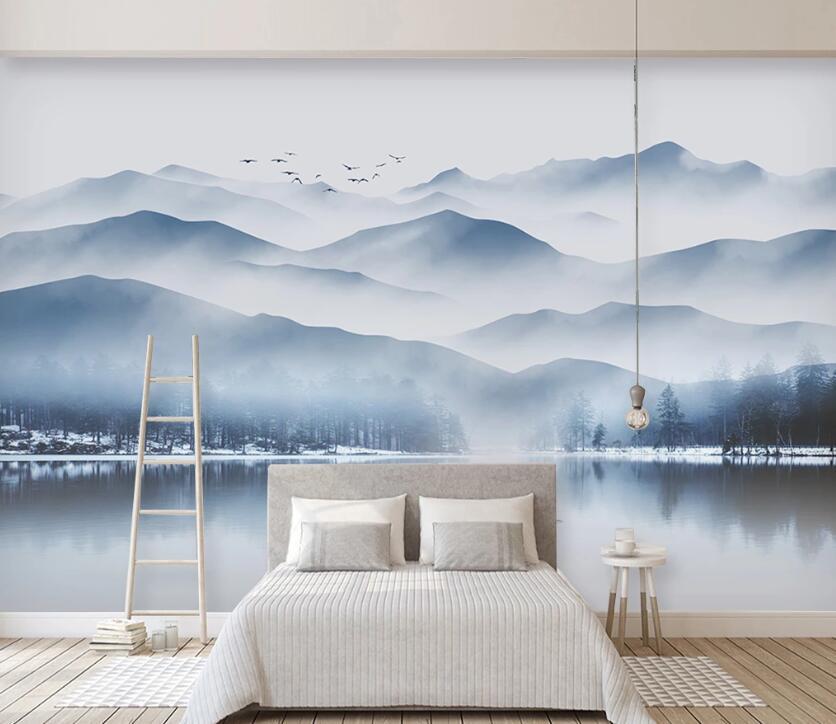 3D Beautiful Mountain River WC08 Wall Murals Wallpaper AJ Wallpaper 2